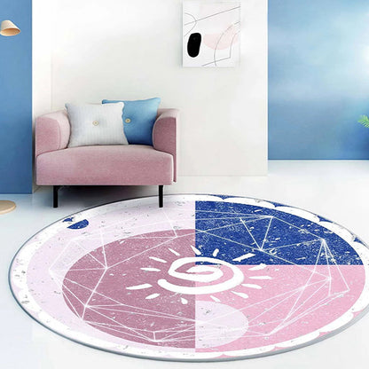 Rynx | Fancy Modernism Rug Purple Multicolor Abstract Lipstick Pattern Rug Washable Pet Friendly Area Rug for Bedroom