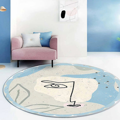 Rynx | Fancy Modernism Rug Purple Multicolor Abstract Lipstick Pattern Rug Washable Pet Friendly Area Rug for Bedroom