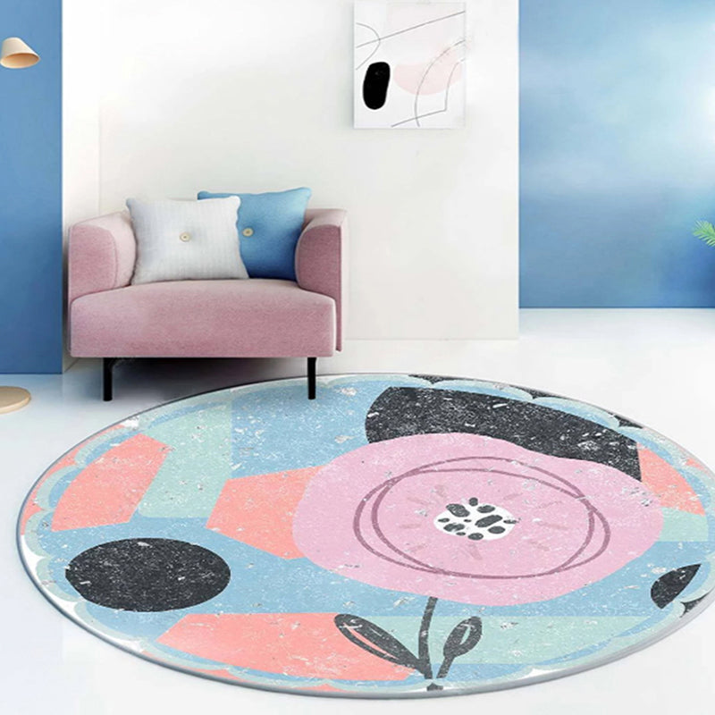 Rynx | Fancy Modernism Rug Purple Multicolor Abstract Lipstick Pattern Rug Washable Pet Friendly Area Rug for Bedroom