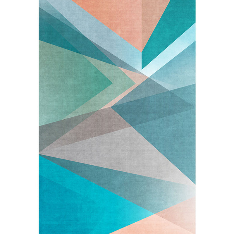 Rynx | Unique Colorblock Rug Blue and Green Contemporary Rug Polyester Pet Friendly Washable Area Rug for Living Room