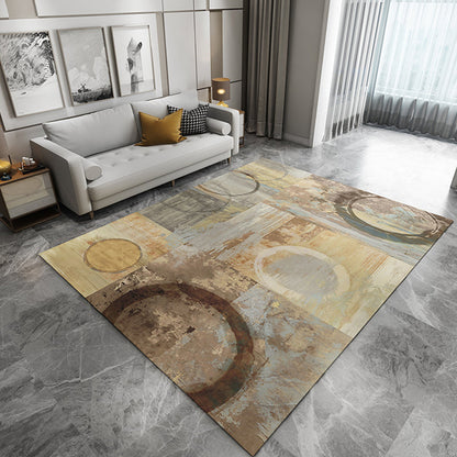 Rynx | Unique Watercolor Pattern Rug Multicolor Modern Rug Flannel Washable Pet Friendly Anti-Slip Carpet for Living Room