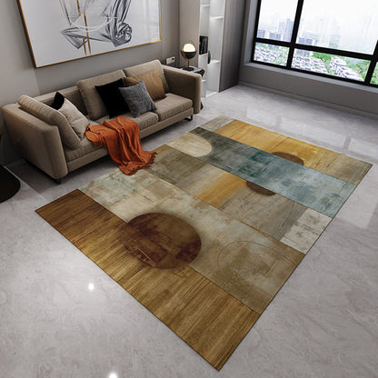 Rynx | Unique Watercolor Pattern Rug Multicolor Modern Rug Flannel Washable Pet Friendly Anti-Slip Carpet for Living Room