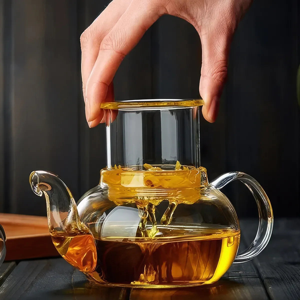 Rynx | Filterable Heat-Resistant Glass Flower Teapot