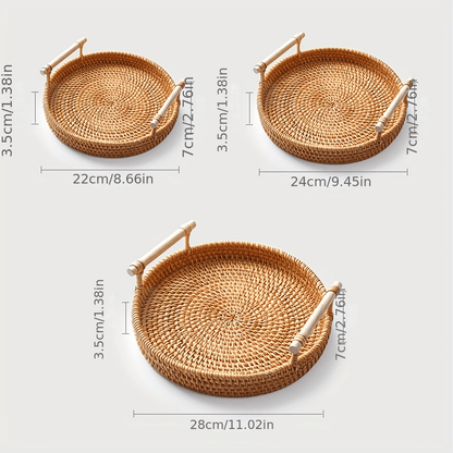 Rynx | RattanTray - Rattan Underlay Plate with Handle