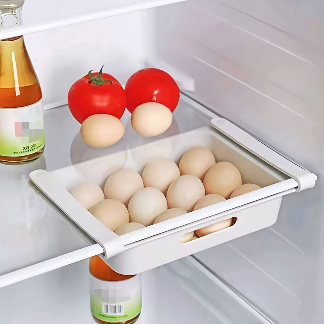 Rynx | 3 Pack Refrigerator Storage Bins – Pull Out Fridge Drawers with Egg Holder, Adjustable Shelving for Fruits & Veggies