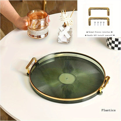 Rynx | AcrylicTray - Acrylic serving bowl with gold handle | For dessert and snacks