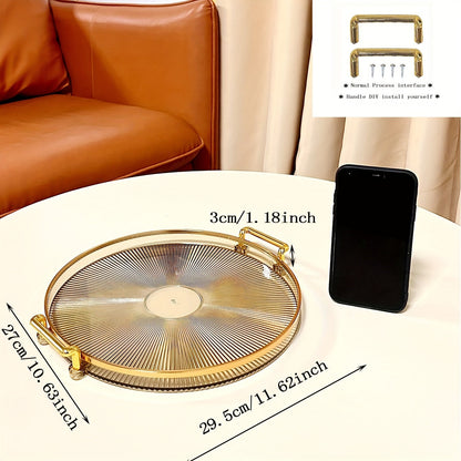 Rynx | AcrylicTray - Acrylic serving bowl with gold handle | For dessert and snacks