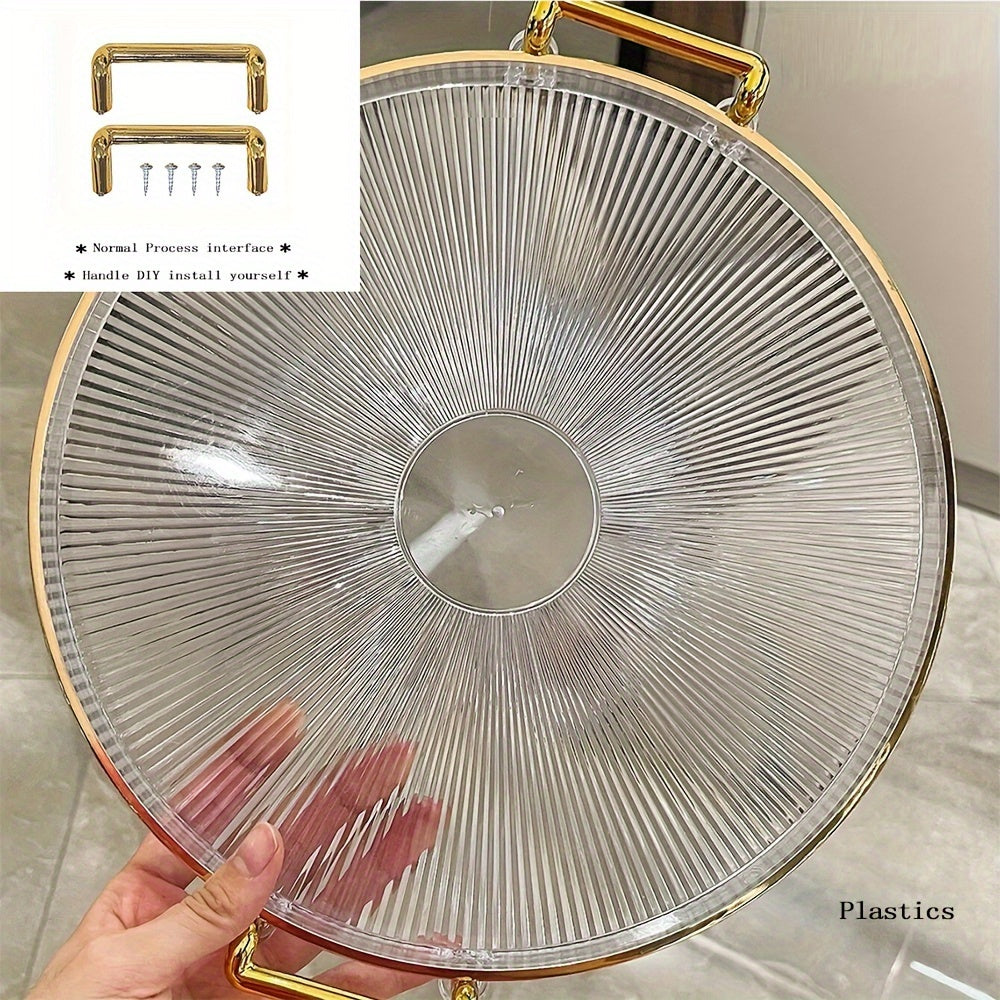 Rynx | AcrylicTray - Acrylic serving bowl with gold handle | For dessert and snacks