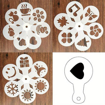 Rynx | 19-piece Latte Art and Cake Decoration Template Set