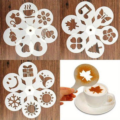 Rynx | 19-piece Latte Art and Cake Decoration Template Set