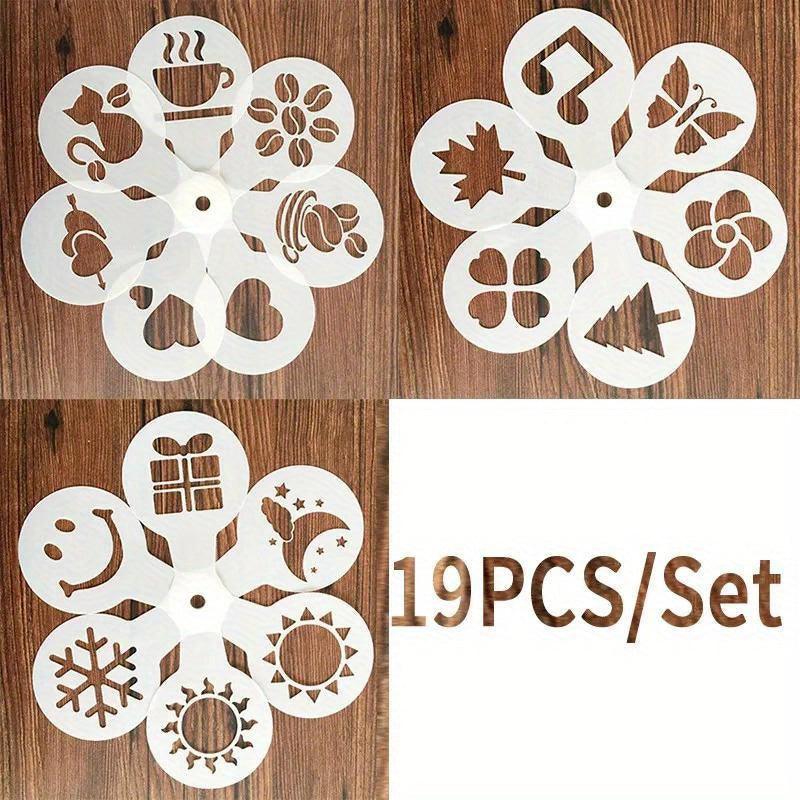 Rynx | 19-piece Latte Art and Cake Decoration Template Set