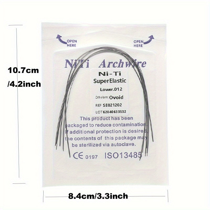 Rynx | Ni-Ti Superelastic Archwire 014 Upper, 012 Lower - Ovoid Ref. S50212034, CE 0197 ISO13485 Certified