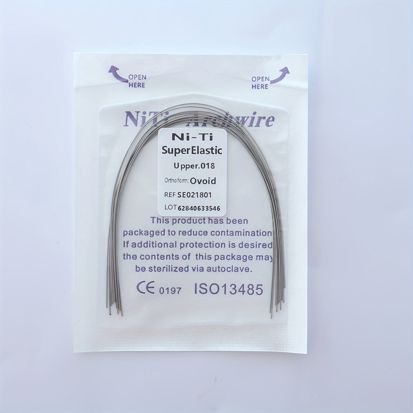 Rynx | Ni-Ti Superelastic Archwire 014 Upper, 012 Lower - Ovoid Ref. S50212034, CE 0197 ISO13485 Certified 0.018Upper
