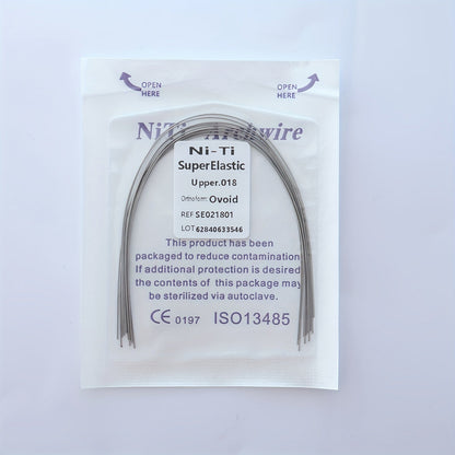 Rynx | Ni-Ti Superelastic Archwire 014 Upper, 012 Lower - Ovoid Ref. S50212034, CE 0197 ISO13485 Certified 0.018Upper