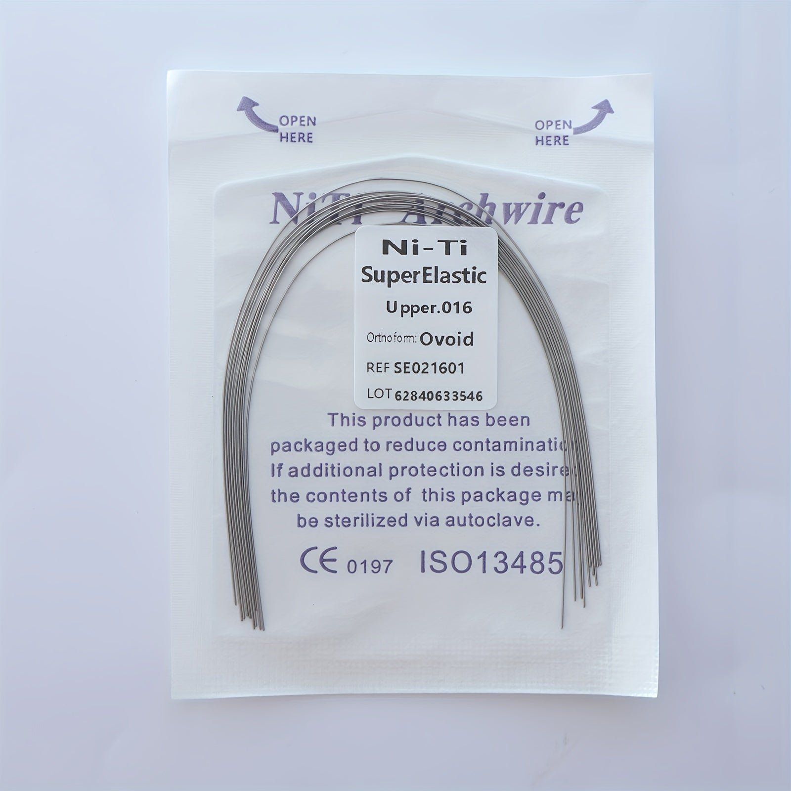Rynx | Ni-Ti Superelastic Archwire 014 Upper, 012 Lower - Ovoid Ref. S50212034, CE 0197 ISO13485 Certified 0.016Upper