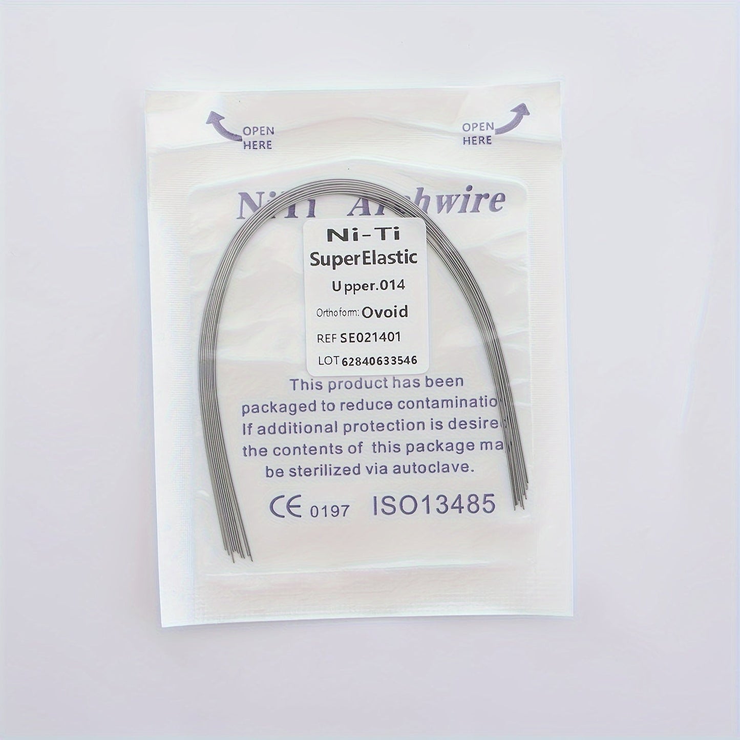 Rynx | Ni-Ti Superelastic Archwire 014 Upper, 012 Lower - Ovoid Ref. S50212034, CE 0197 ISO13485 Certified 0.014Upper