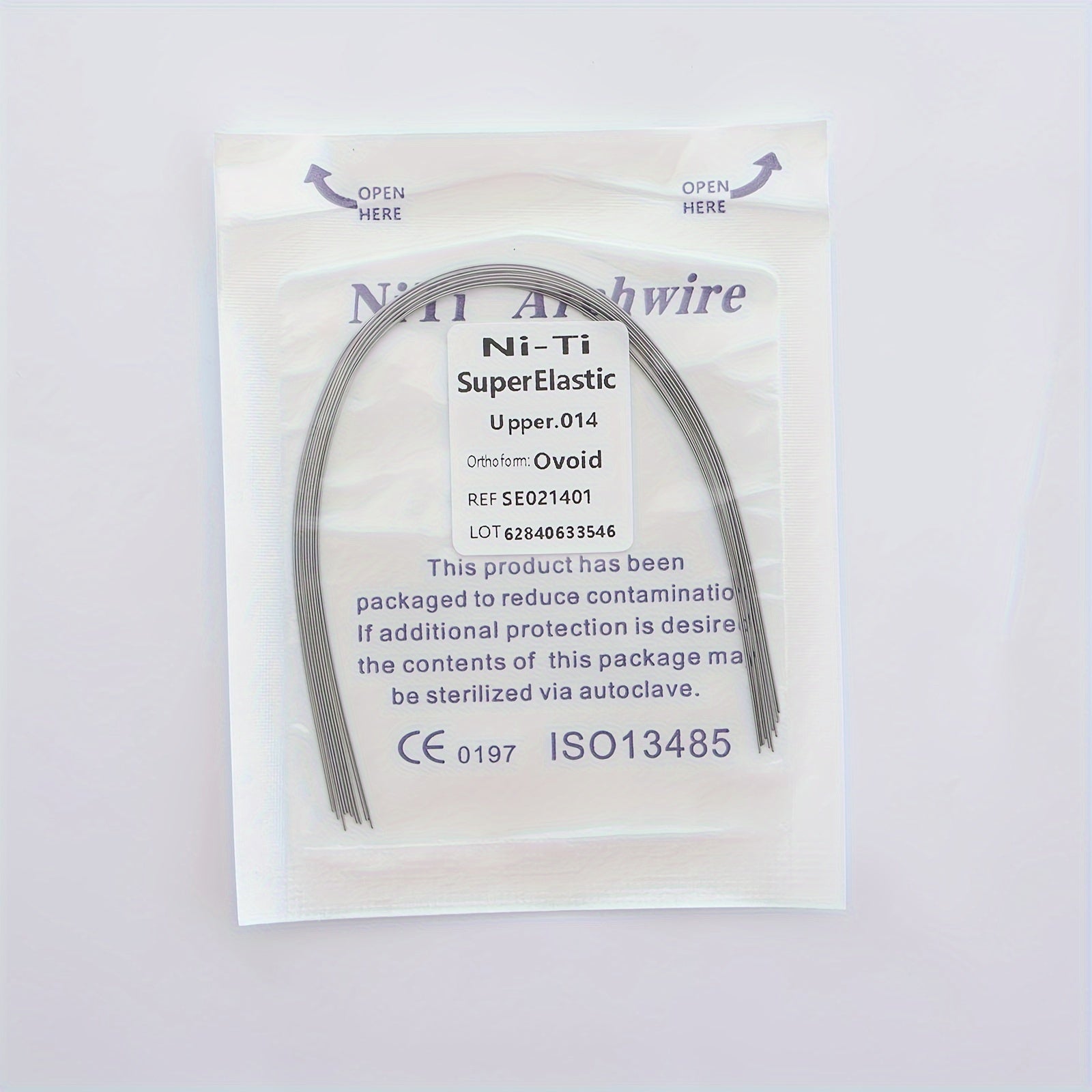 Rynx | Ni-Ti Superelastic Archwire 014 Upper, 012 Lower - Ovoid Ref. S50212034, CE 0197 ISO13485 Certified 0.014Upper