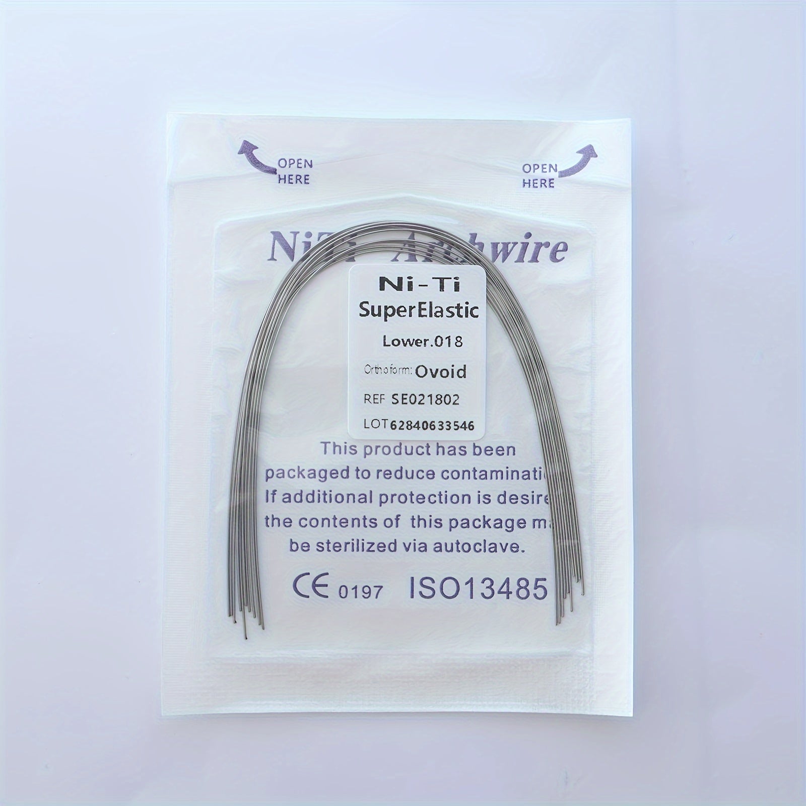 Rynx | Ni-Ti Superelastic Archwire 014 Upper, 012 Lower - Ovoid Ref. S50212034, CE 0197 ISO13485 Certified 0.018Lower