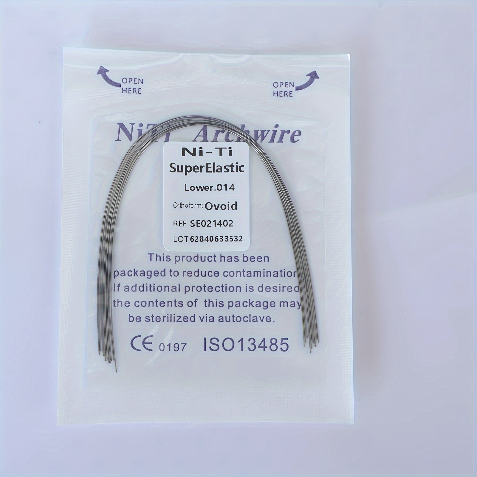 Rynx | Ni-Ti Superelastic Archwire 014 Upper, 012 Lower - Ovoid Ref. S50212034, CE 0197 ISO13485 Certified 0.014Lower