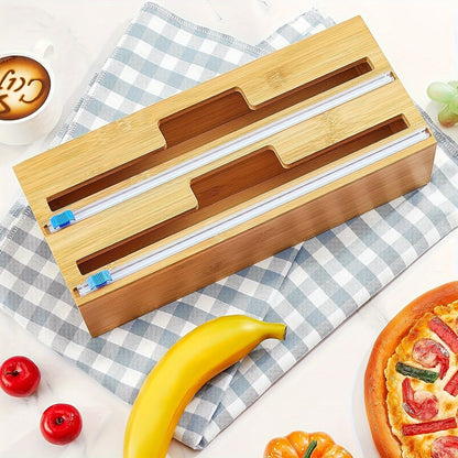 Rynx | Multi-Purpose Plastic Wrap Dispenser with Slide Cutter - Reusable Cling Film and Aluminum Foil Cutting Tool - Safe for Food Contact, Kitchen Essential