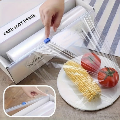 Rynx | Multi-Purpose Plastic Wrap Dispenser with Slide Cutter - Reusable Cling Film and Aluminum Foil Cutting Tool - Safe for Food Contact, Kitchen Essential