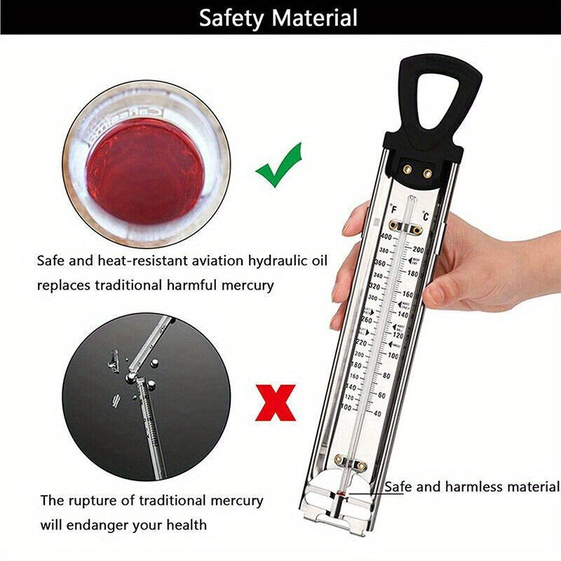 Rynx | Precision Stainless Steel Kitchen Thermometer - Durable 400 Series with ABS Handle, Ideal for Cooking, Baking & Candy Making
