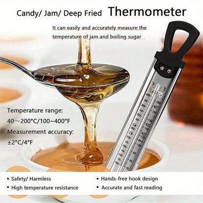 Rynx | Precision Stainless Steel Kitchen Thermometer - Durable 400 Series with ABS Handle, Ideal for Cooking, Baking & Candy Making