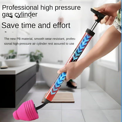 Rynx | Heavy-Duty Pneumatic Toilet Plunger - High-Pressure Drain Pipe Cleaner with Humanized Pump Design, Rubber Material, Commercial Tool for Toilet, Sink, Pipe Blockage Removal