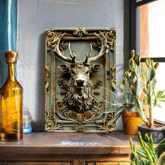 Rynx | DeerPlaque - Vintage 3D Heart Head Iron Wall Art