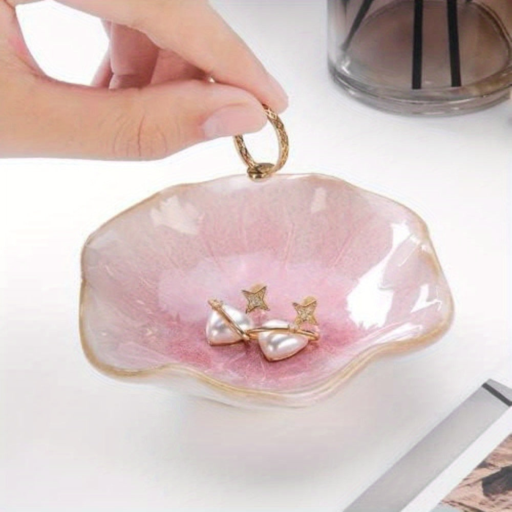 Rynx | LotusTray - Ceramic Lotus Leaf Jewelry Box | For Rings, Keys & Odds and Ends