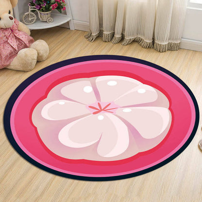 Rynx | Kids Fruit Pattern Rug Yellow and Green Polyester Rug Washable Pet Friendly Non-Slip Rug for Children's Room
