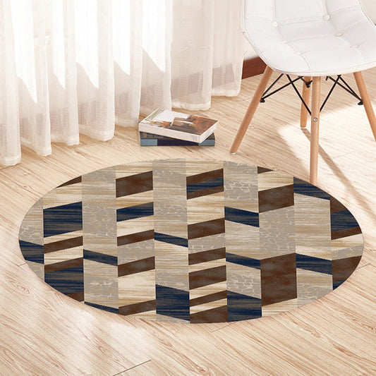 Rynx | Multicolor Contemporary Rug Polyester Geometric Pattern Rug Pet Friendly Machine Washable Anti-Slip Backing Carpet for Decoration