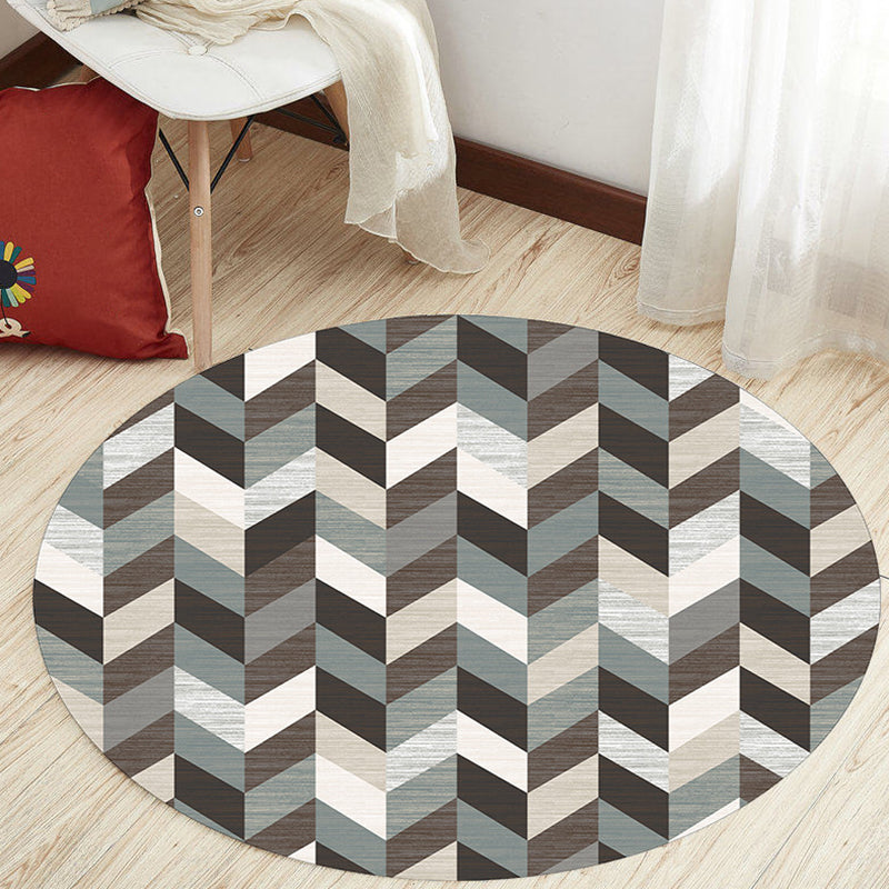Rynx | Unique Geometric Pattern Rug Multicolor Modernist Rug Polyester Washable Pet Friendly Anti-Slip Carpet for Study