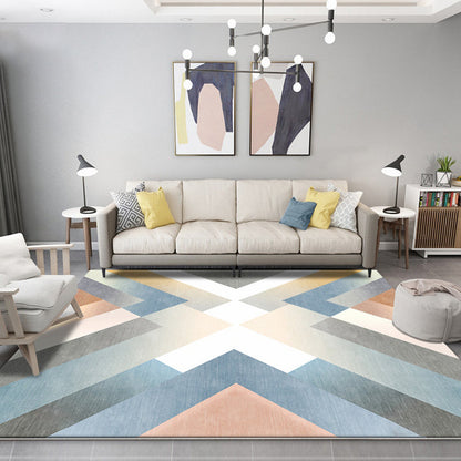Rynx | Multicolor Contemporary Rug Polyester Geometric Pattern Rug Pet Friendly Washable Anti-Slip Backing Carpet for Living Room