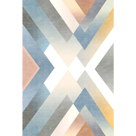 Rynx | Multicolor Contemporary Rug Polyester Geometric Pattern Rug Pet Friendly Washable Anti-Slip Backing Carpet for Living Room