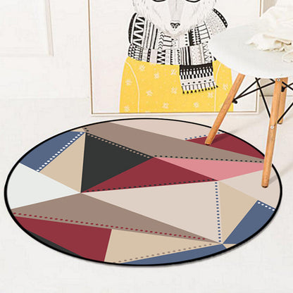Rynx | Colorful Geometric Pattern Rug Multicolor Modernist Rug Polyester Washable Pet Friendly Anti-Slip Carpet for Study