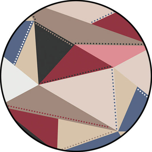 Rynx | Colorful Geometric Pattern Rug Multicolor Modernist Rug Polyester Washable Pet Friendly Anti-Slip Carpet for Study