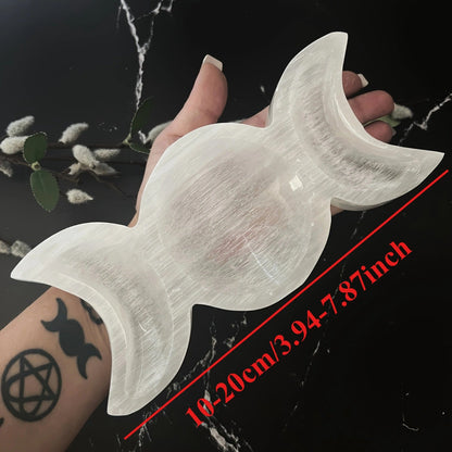 Rynx | CrystalHola - Boho Chic Gypsum Moon with Crystal Details
