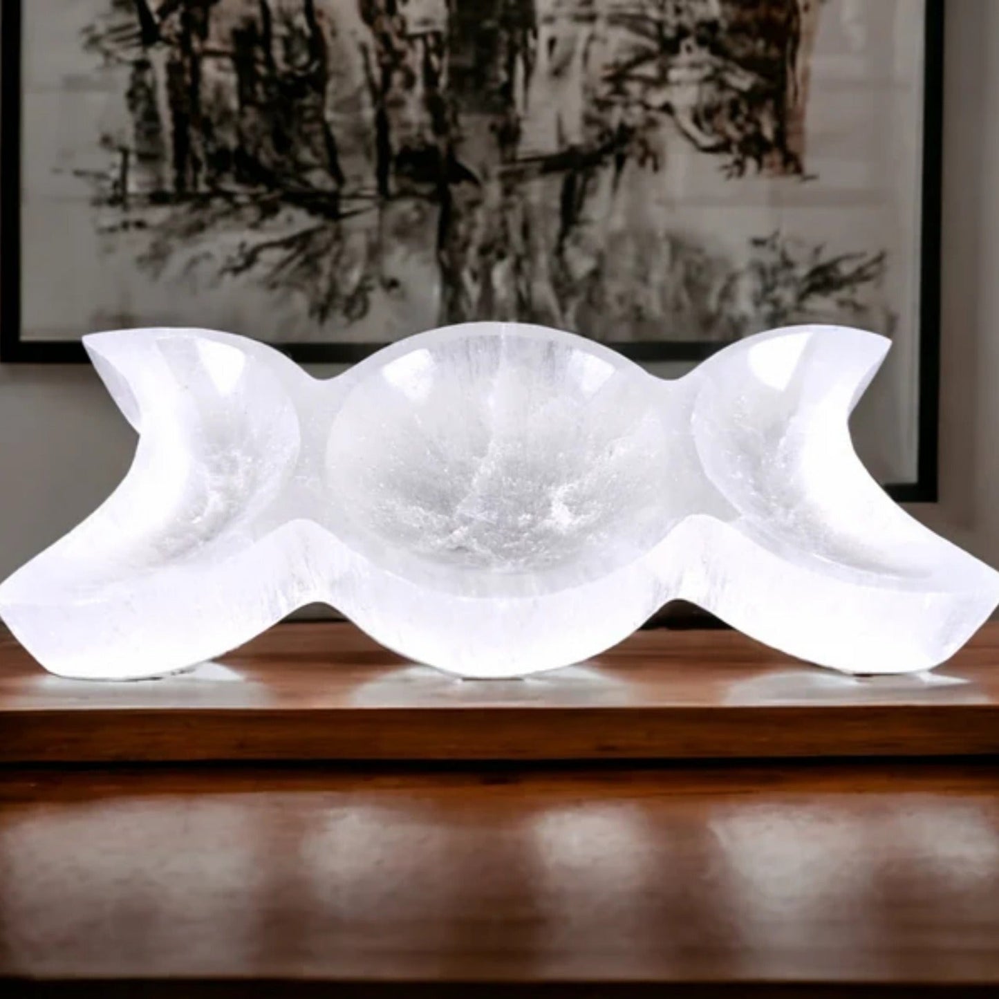 Rynx | CrystalHola - Boho Chic Gypsum Moon with Crystal Details
