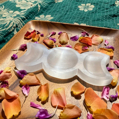 Rynx | CrystalHola - Boho Chic Gypsum Moon with Crystal Details