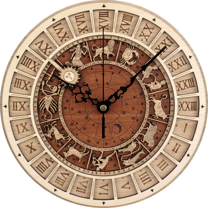 Rynx | 12 Constellations Wood Wall Clock