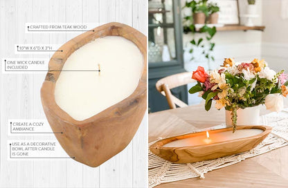 Rynx | Rectangular wooden candle boat