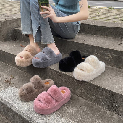 Rynx | Leisure Fleece-lined Platform Slippers