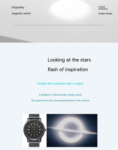 Rynx | Men's magnetic watch quartz original strap 40mm stainless steel strap