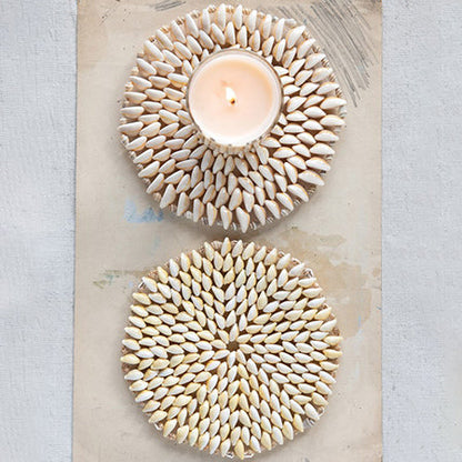 Rynx | Round shell coasters, set of 2