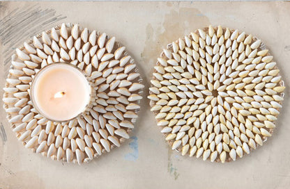 Rynx | Round shell coasters, set of 2
