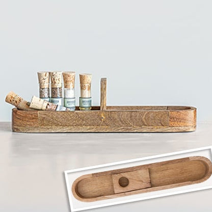 Rynx | Rounded wooden tray with a long shape