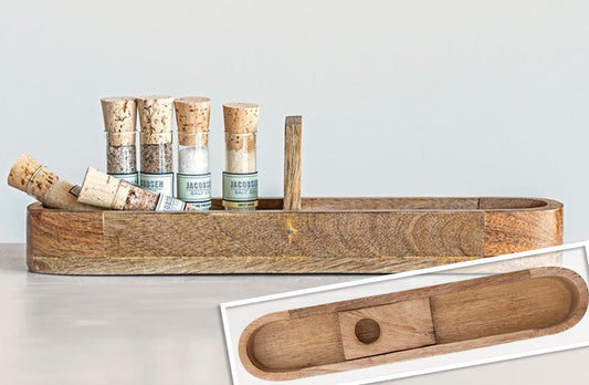 Rynx | Rounded wooden tray with a long shape