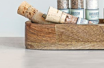 Rynx | Rounded wooden tray with a long shape