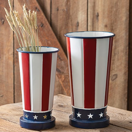 Rynx | Patriotic metal vases, set of two